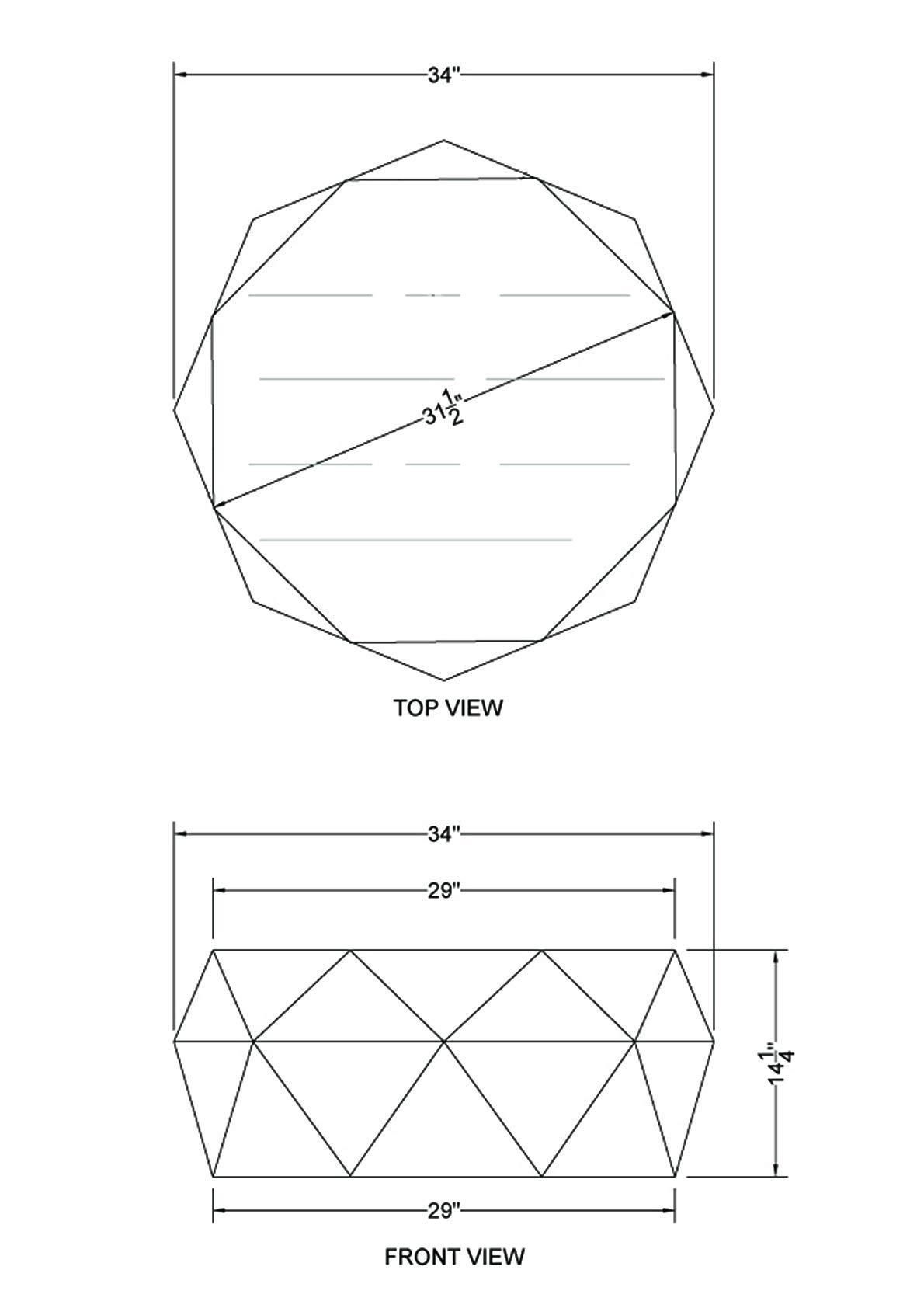 【Furniture】Diamond Shape Acacia Wood Coffee Table with Smooth Top, Dark Brown