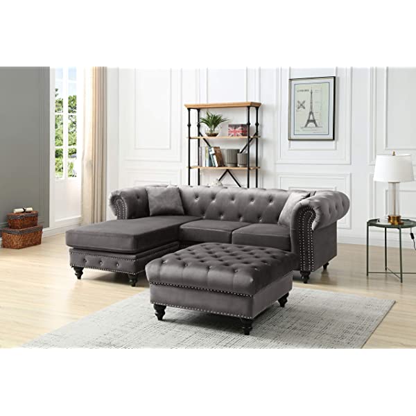 Glory Furniture Nola , Navy Blue Sofa Chaise (3 Boxes), 31