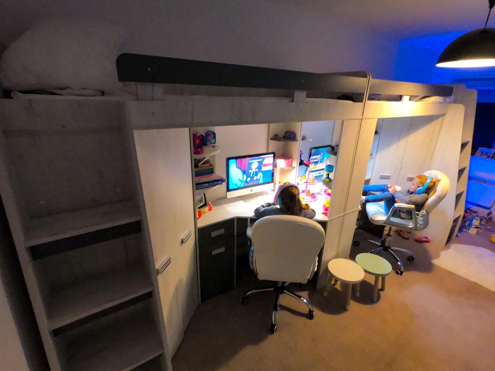 【Furniture】High Sleeper/Bunk Bed - All In 1 Right or Left Hand-side Stairs - Kids/Children Furniture Set