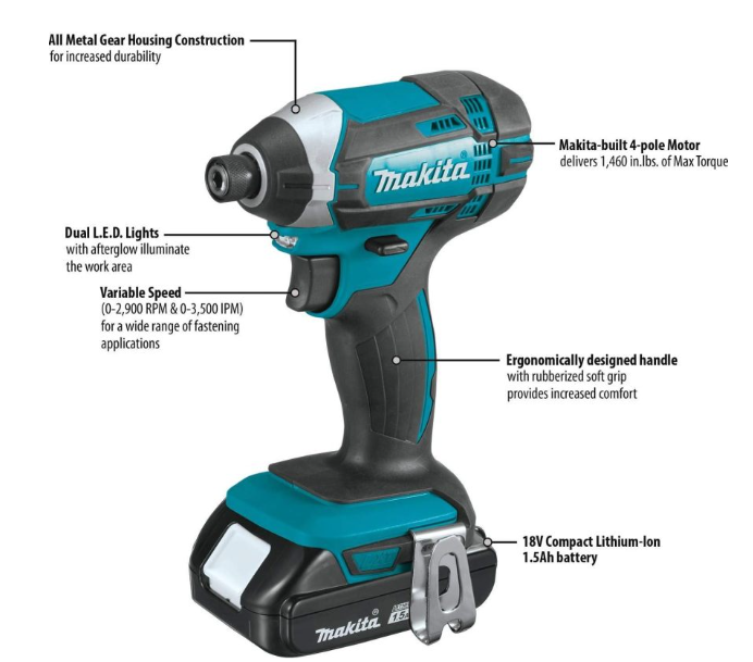 Makita CT225SYX 18V LXT® Lithium-Ion Compact Cordless 2-Pc. Combo Kit (1.5Ah)