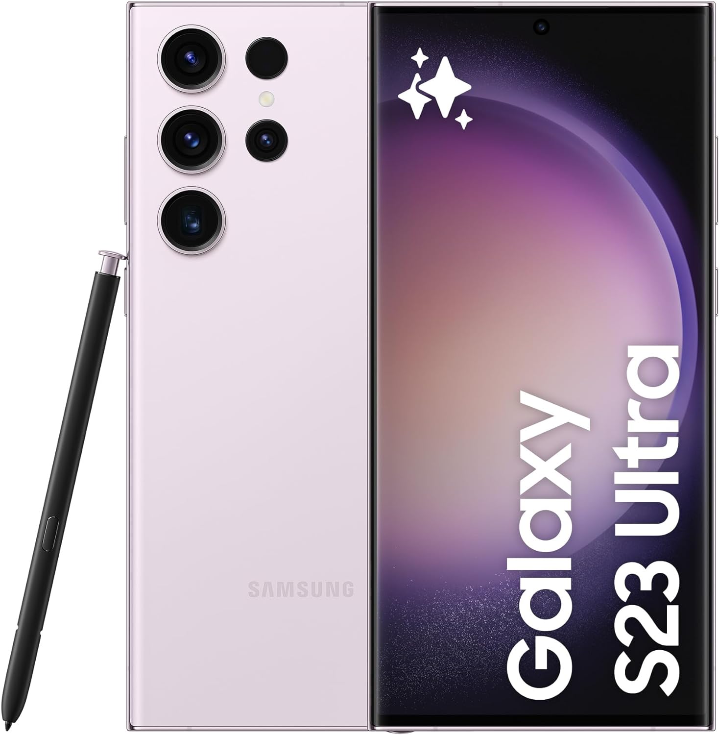 Samsung Galaxy S23 Ultra 5G Dual SIM Android Mobile Phone, 512GB, SIM Free Smartphone, Lavender, 3Y Extended Manufacturer Warranty (UK Version)