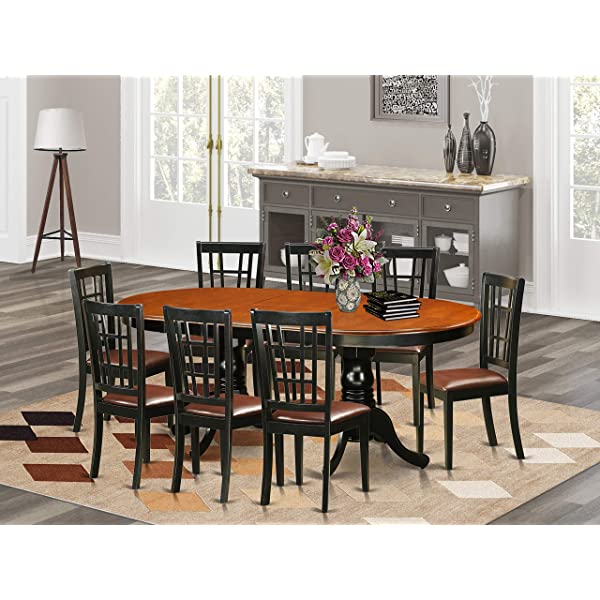 5 PC Dining room set-Dining Table with 4 Wooden Dining Chairs PLNI5-BCH-C