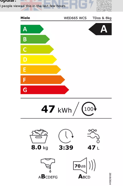 WED665 Freestanding Washing Machine, 8kg Load, 1400rpm Spin, White